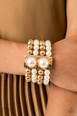 Paparazzi - WEALTH - Conscious -Gold Pearl Bracelet