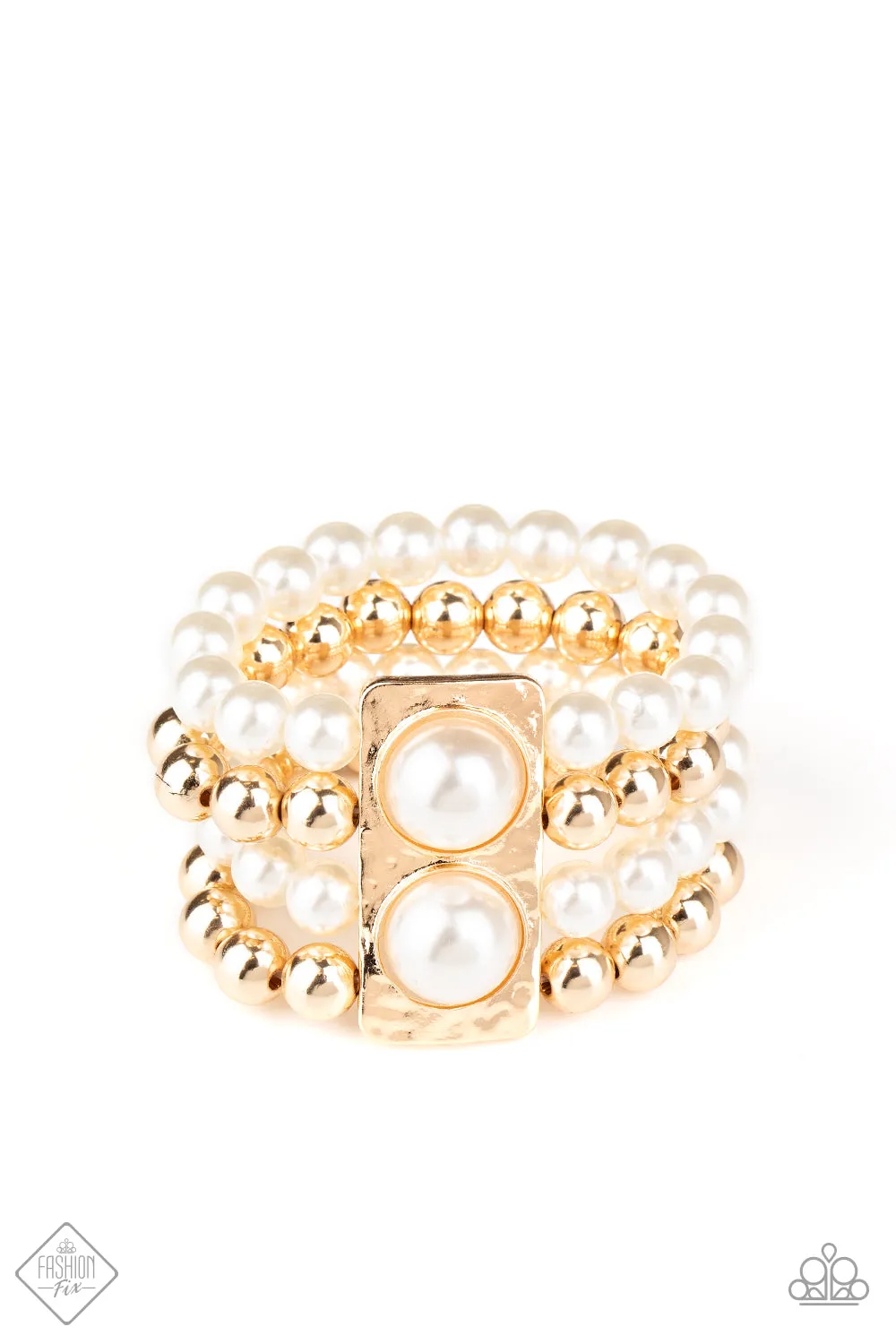Paparazzi - WEALTH - Conscious -Gold Pearl Bracelet