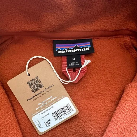Patagonia NWT Women’s Classic Microdini Fleece Vest Burnished Red Size M