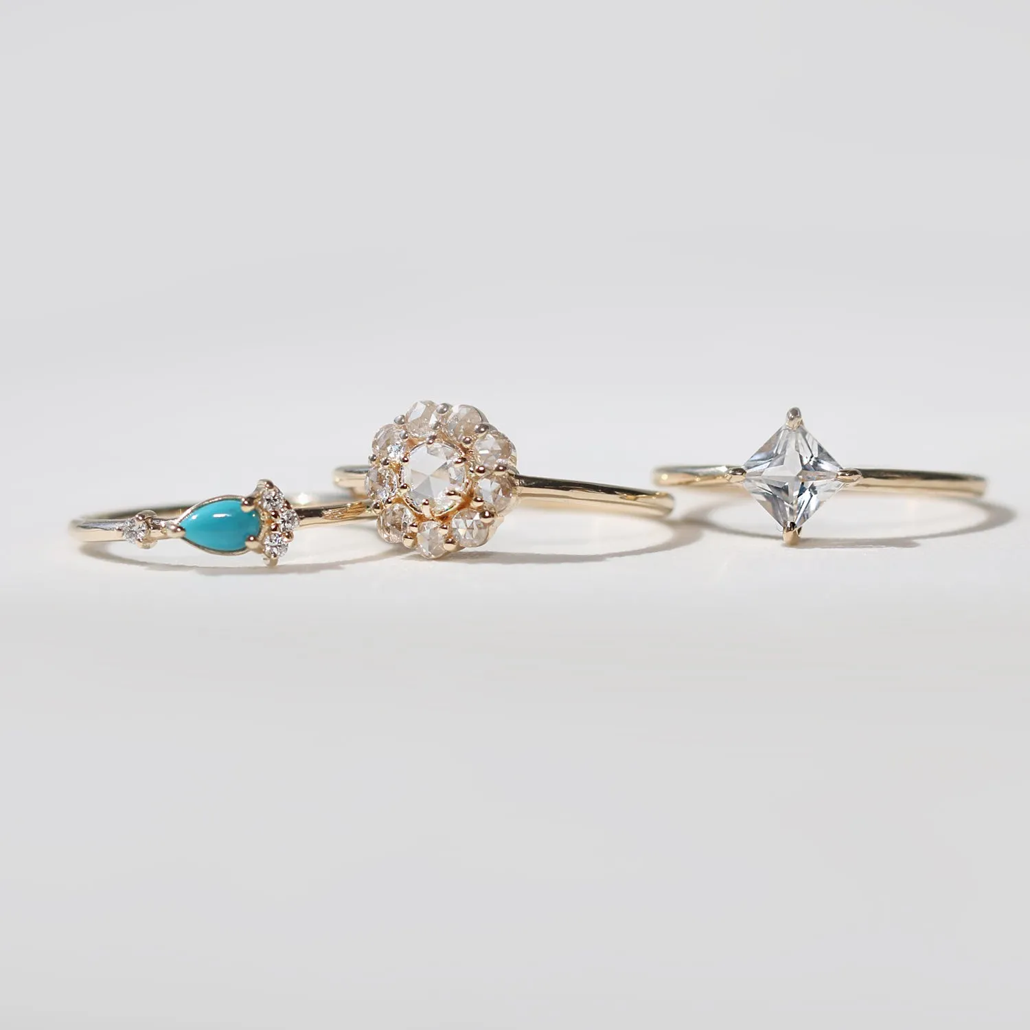 Pear Cut Turquoise Diamond Ring