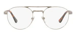 Persol PO 2495V 513 Phantos Metal Gunmetal Eyeglasses with Logo Stamped Demo Lenses