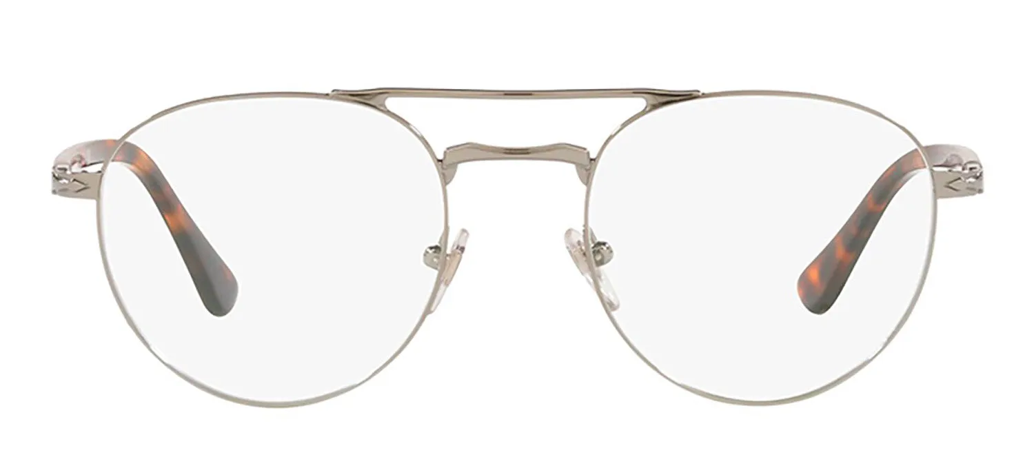 Persol PO 2495V 513 Phantos Metal Gunmetal Eyeglasses with Logo Stamped Demo Lenses