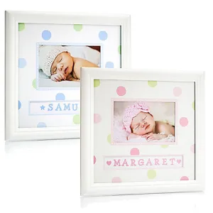 Personalised Baby Name Frame (White)