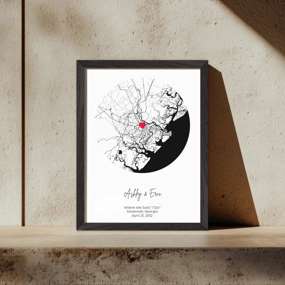 Personalized Gift for Boyfriend - Choose Star Map, Street Map, or Your Photo