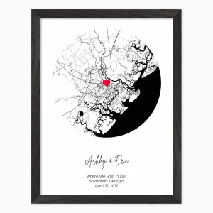 Personalized Gift for Boyfriend - Choose Star Map, Street Map, or Your Photo