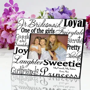 Personalized Jr. Bridesmaid Frame - Black/White