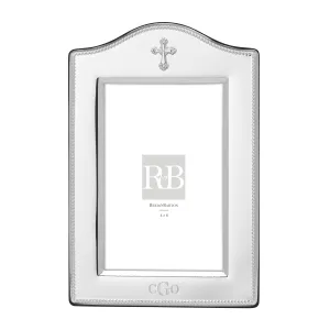Personalized Silverplated Abbey Cross 4x6 Frame