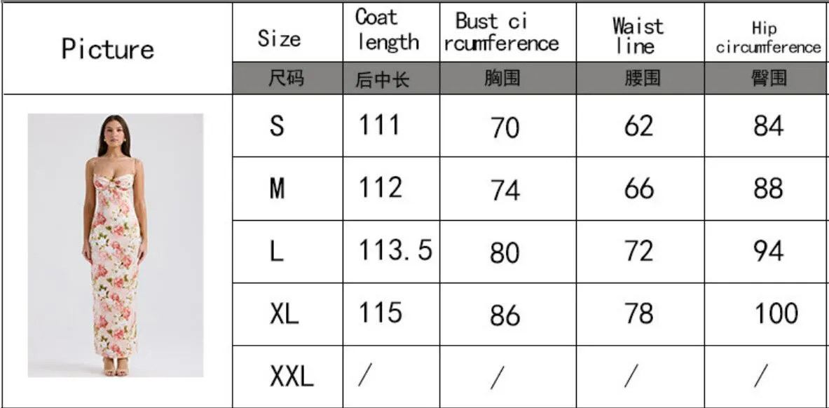 Petite Flower Printed Sling Long Dress PCD14