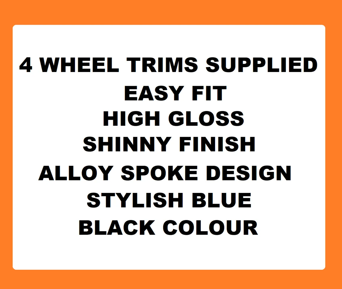 Peugeot 807 Black Blue Wheel Trims Covers (2002-2016)