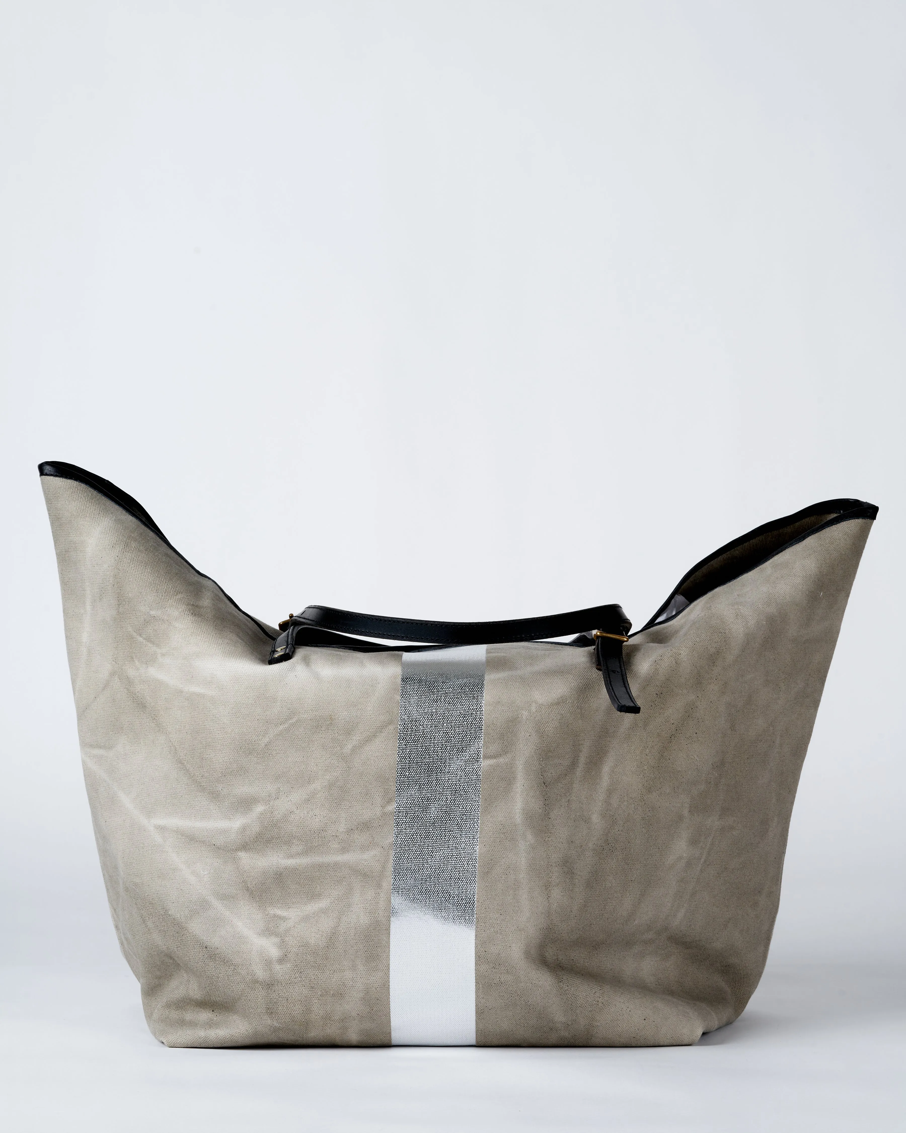 postal silver beach bag - washed mint and silver