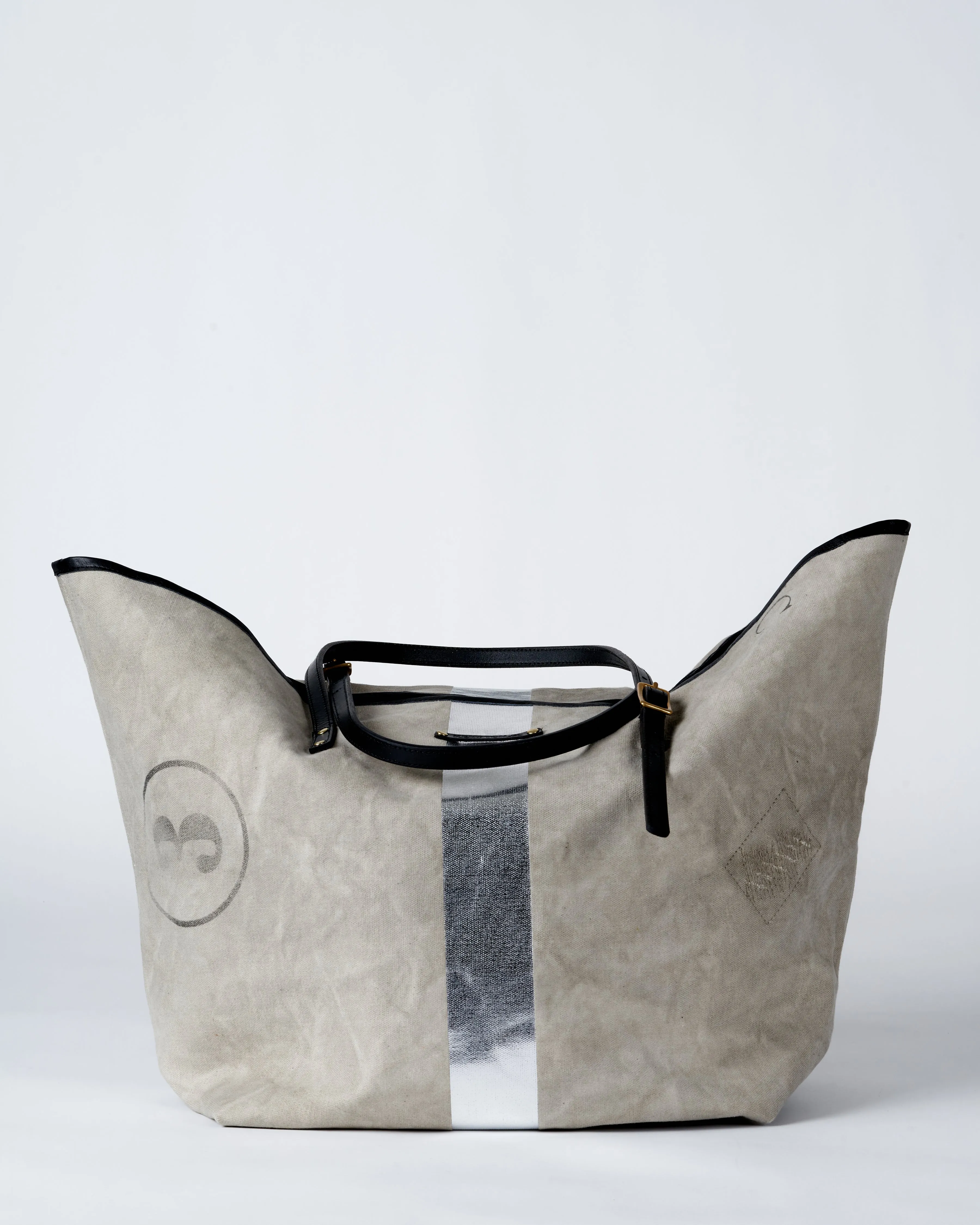postal silver beach bag - washed mint and silver