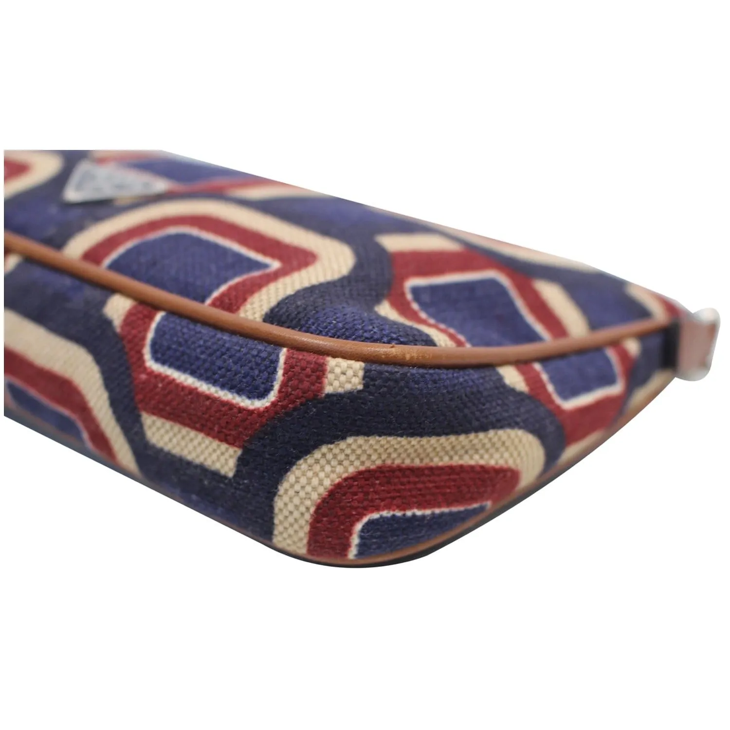 PRADA Check Printed Wristlet Pouch Multicolor