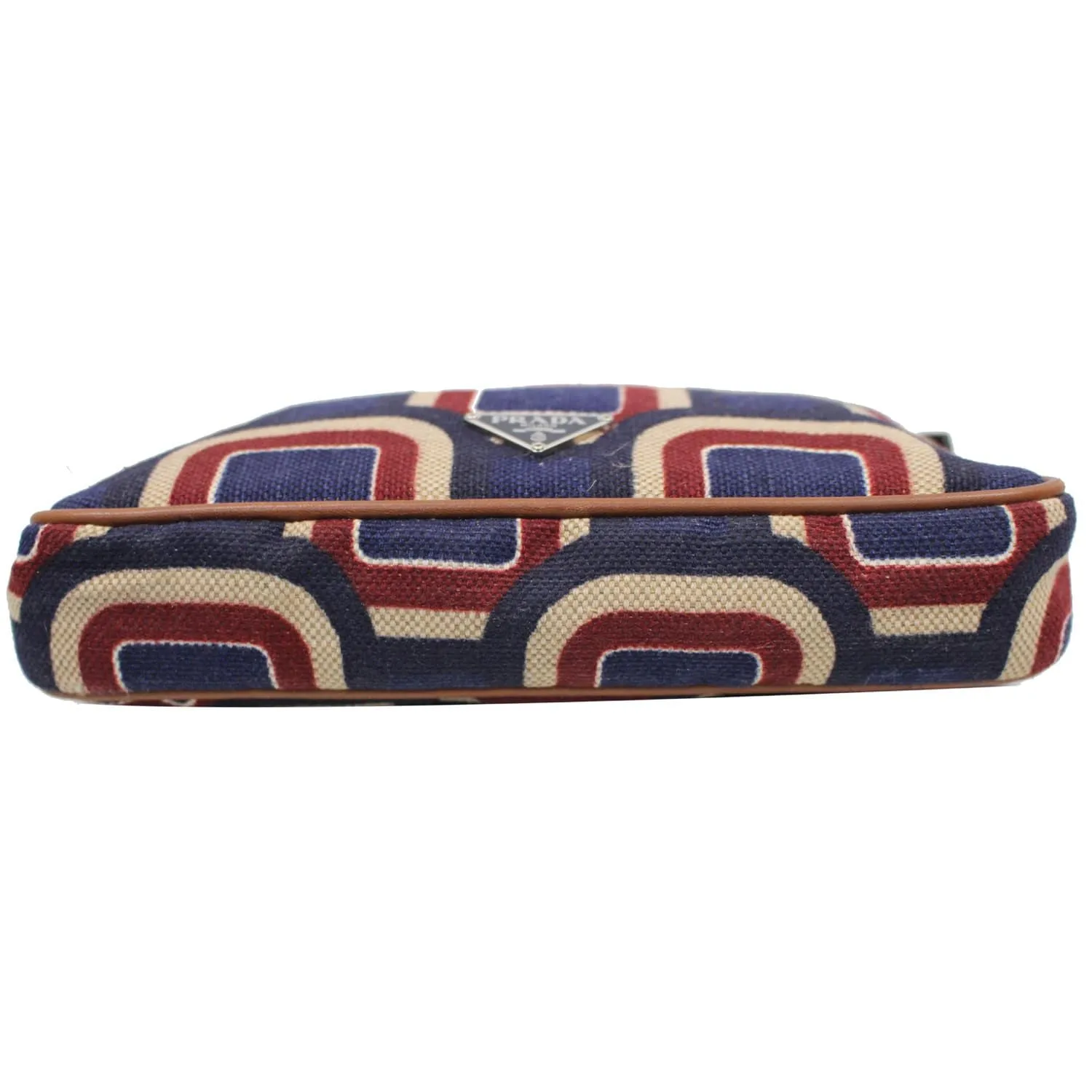 PRADA Check Printed Wristlet Pouch Multicolor