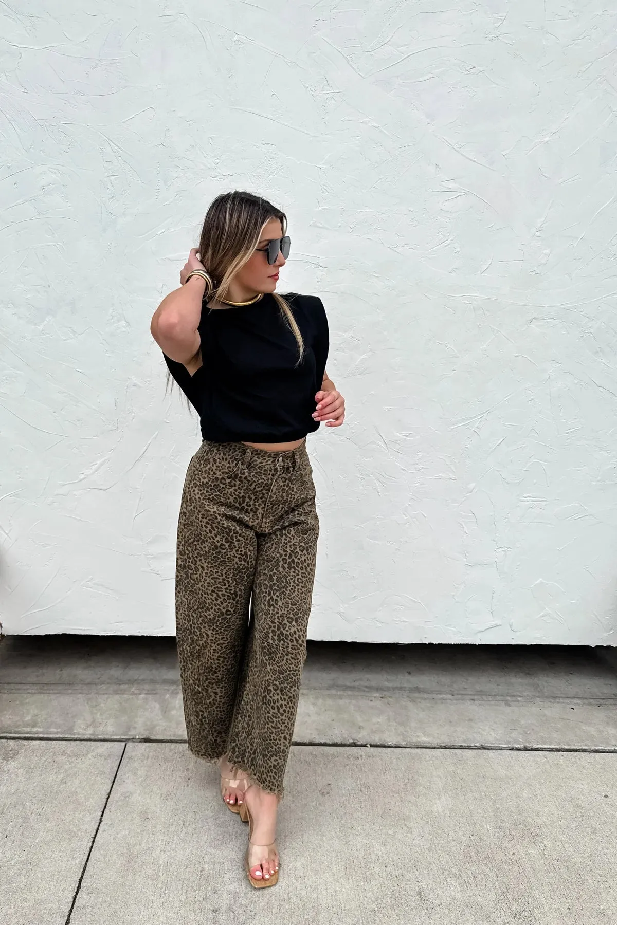 PRE-ORDER: CHEETAH BARREL JEANS
