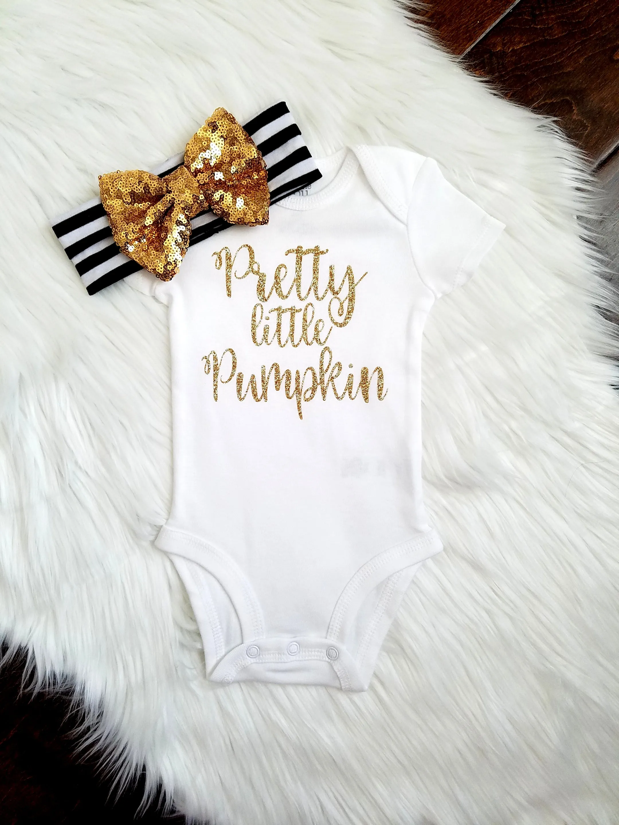 Pretty Little Pumpkin Onesie Baby's First Halloween Halloween Shirt