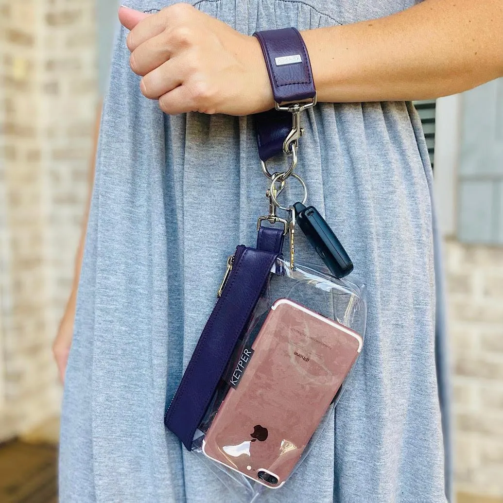 Pretty Purple CLEAR Bag - Vegan Leather Trim