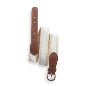 Printed Belt -- Blue Seersucker Stripe