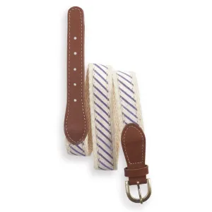 Printed Belt -- Navy Seersucker Stripe