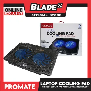 Promate Laptop Cooling Pad with Silent Fan Technology AirBase-1 Specially Design for Gamers