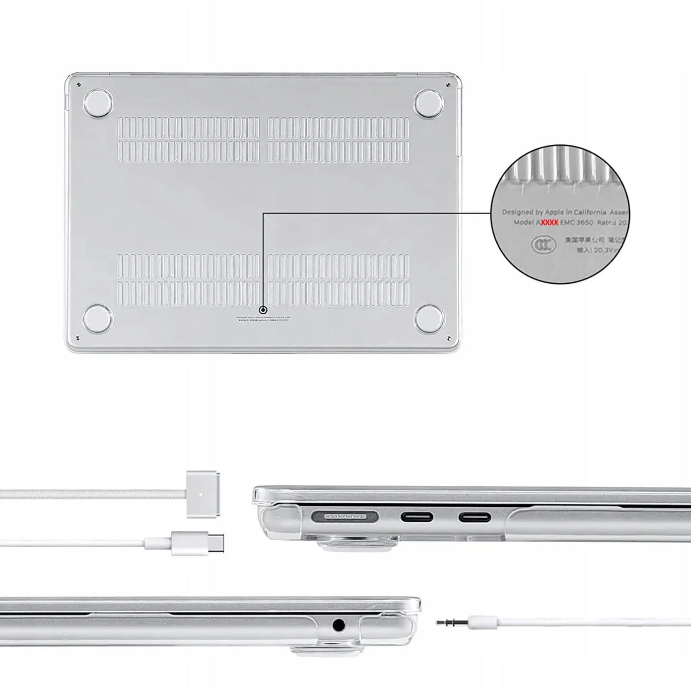 Przezroczyste Etui Ochronne Z Brokatem Apple Macbook 13.6''