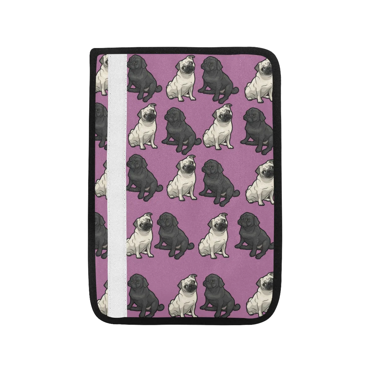 Pug Car Seat Belt Cover - Black & Tan