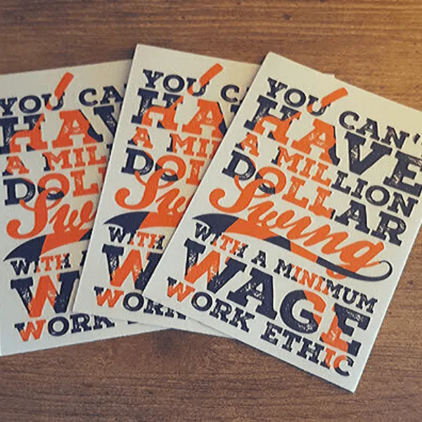 "$1M Swing" Premium Design Clear Vinyl Stickers For Laptop Or Water Bottle
