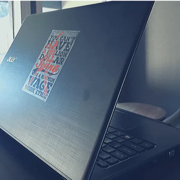 "$1M Swing" Premium Design Clear Vinyl Stickers For Laptop Or Water Bottle