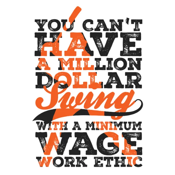 "$1M Swing" Premium Design Clear Vinyl Stickers For Laptop Or Water Bottle