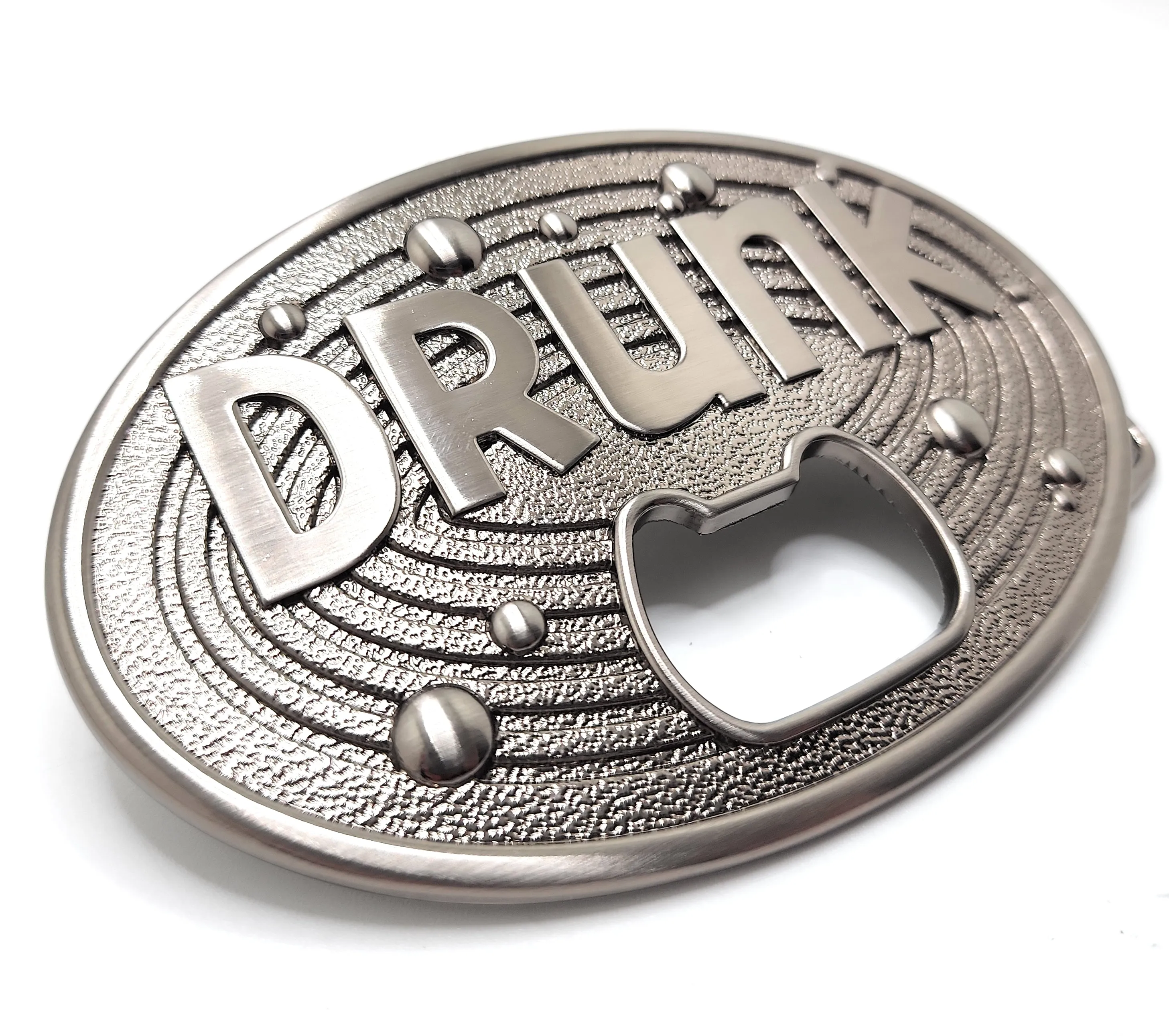 "DRUNK" Belt Buckle Bottle Opener Funny