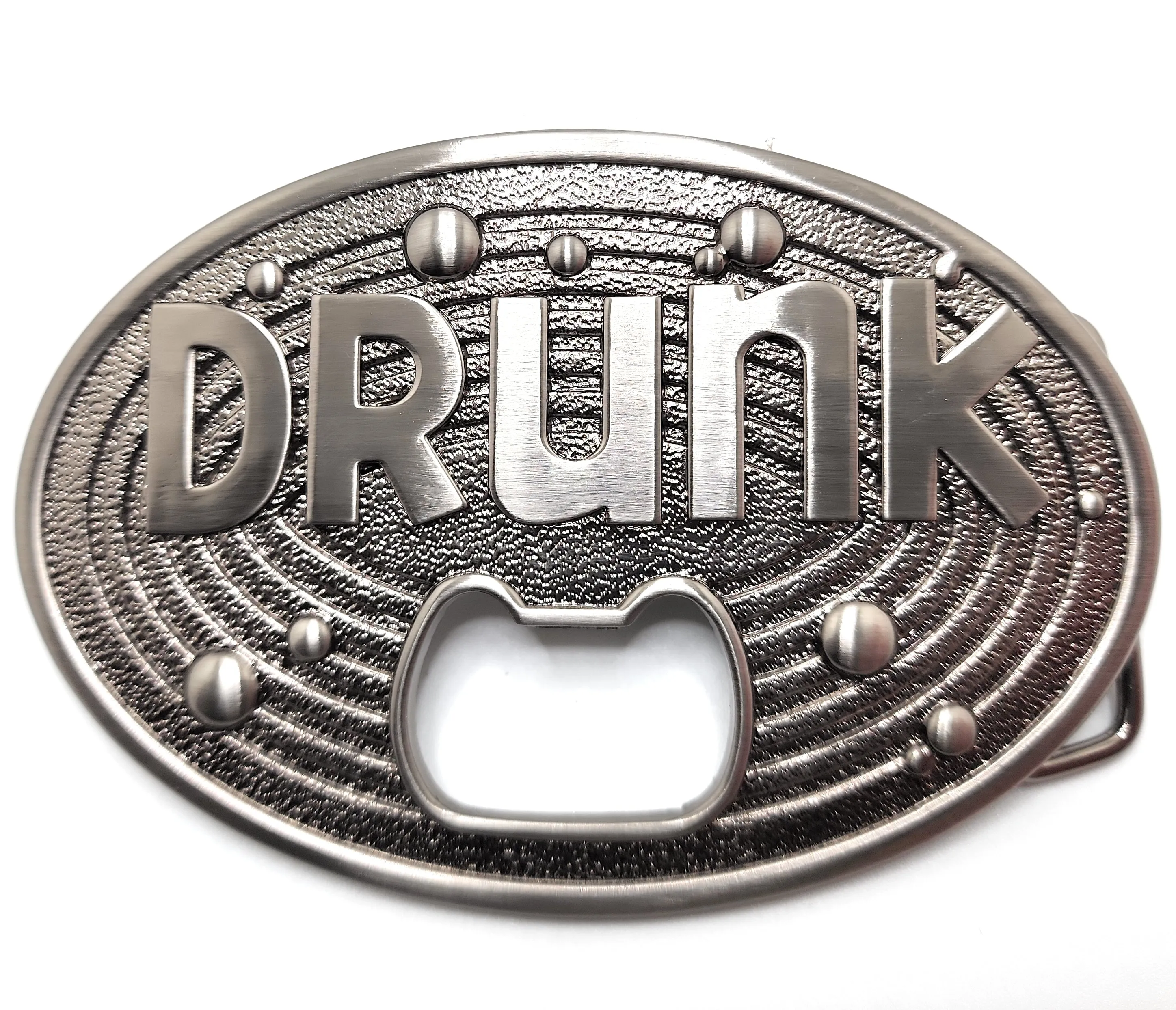 "DRUNK" Belt Buckle Bottle Opener Funny