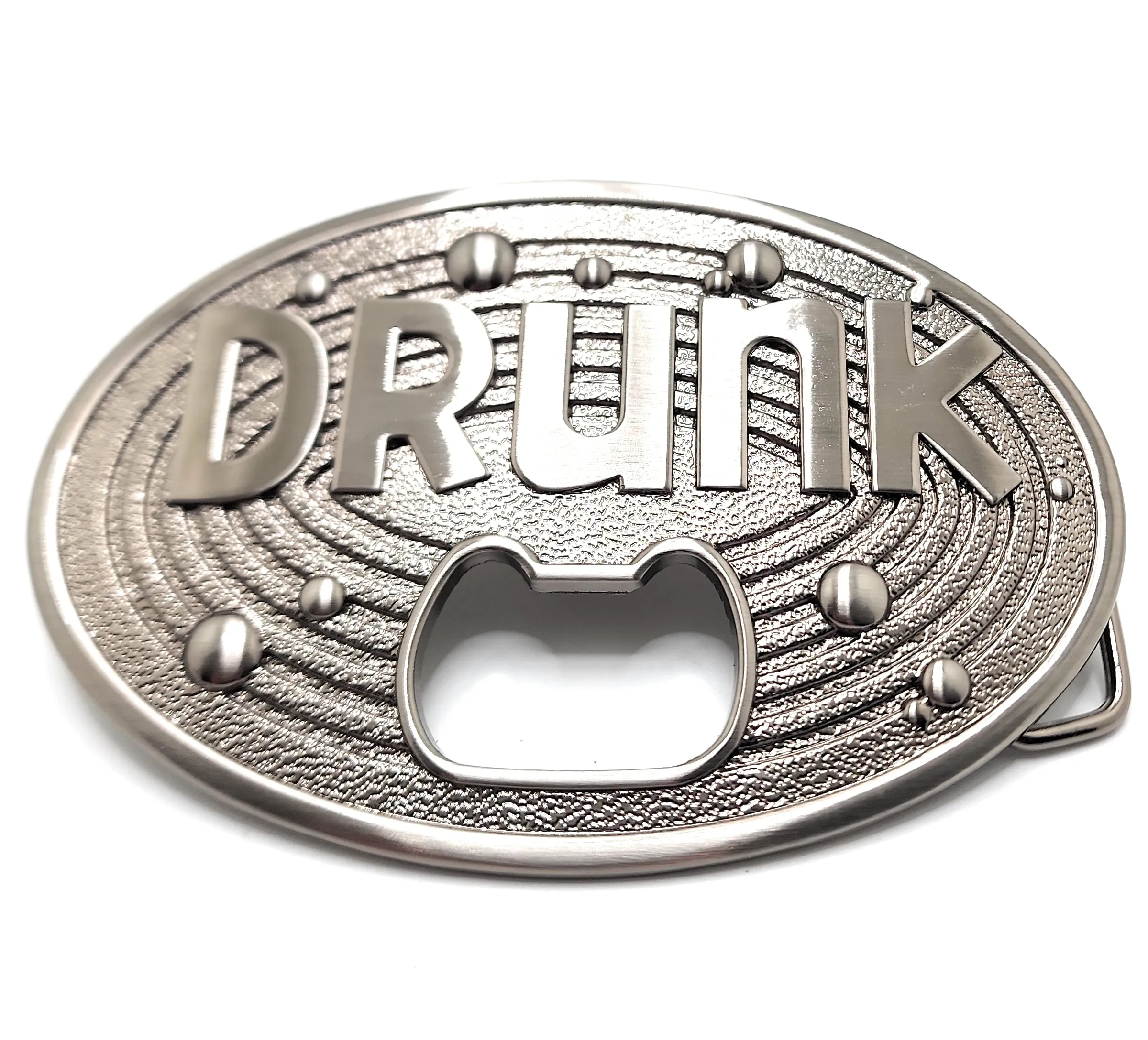"DRUNK" Belt Buckle Bottle Opener Funny