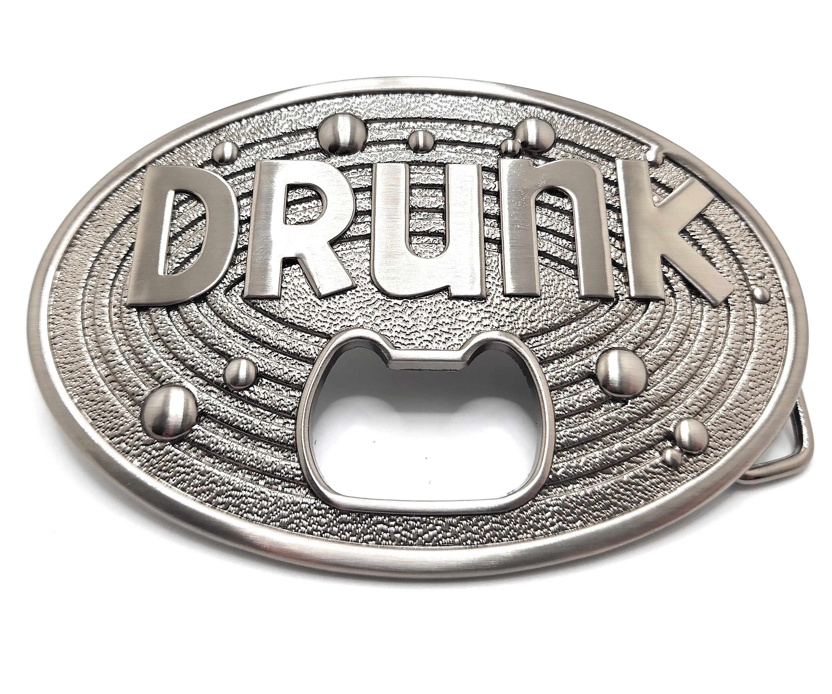 "DRUNK" Belt Buckle Bottle Opener Funny