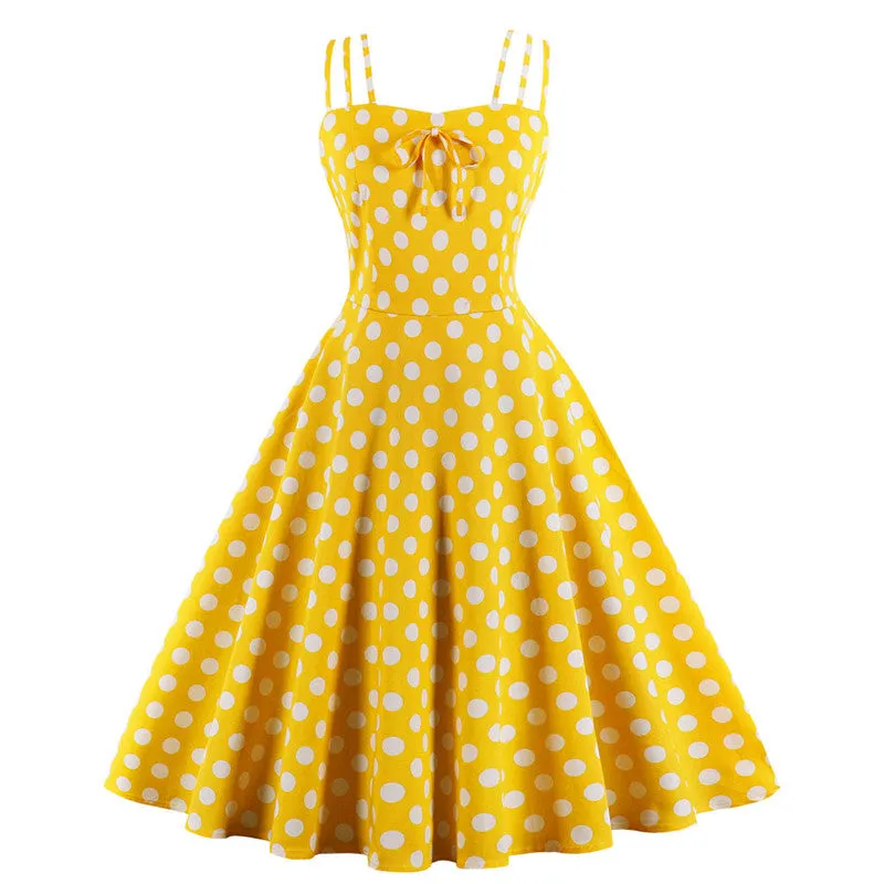 "SLING POLKA DOT PRINT" DRESS H042305