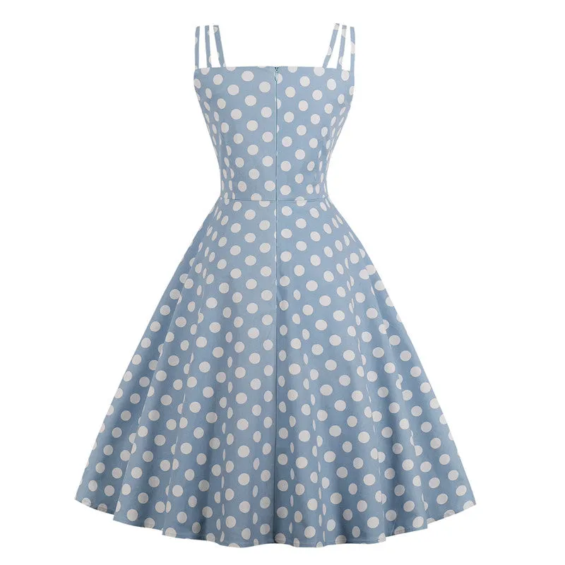"SLING POLKA DOT PRINT" DRESS H042305