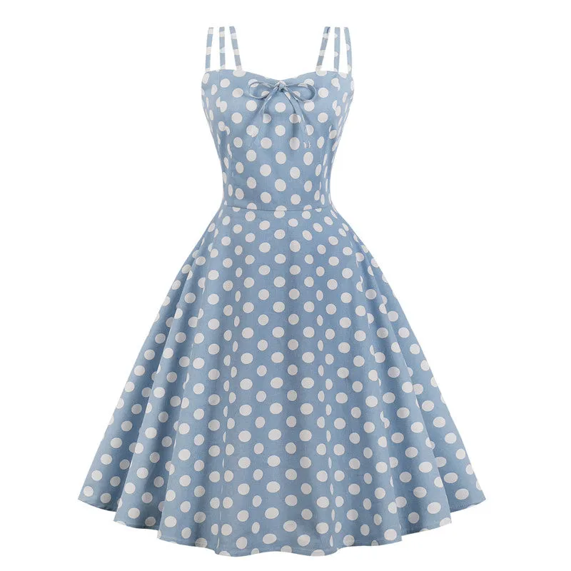 "SLING POLKA DOT PRINT" DRESS H042305