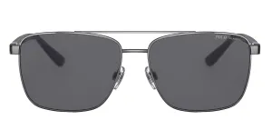 Ralph Lauren PH 3137 900281 Rectangle Metal Gunmetal Sunglasses with Grey Polarized Lens