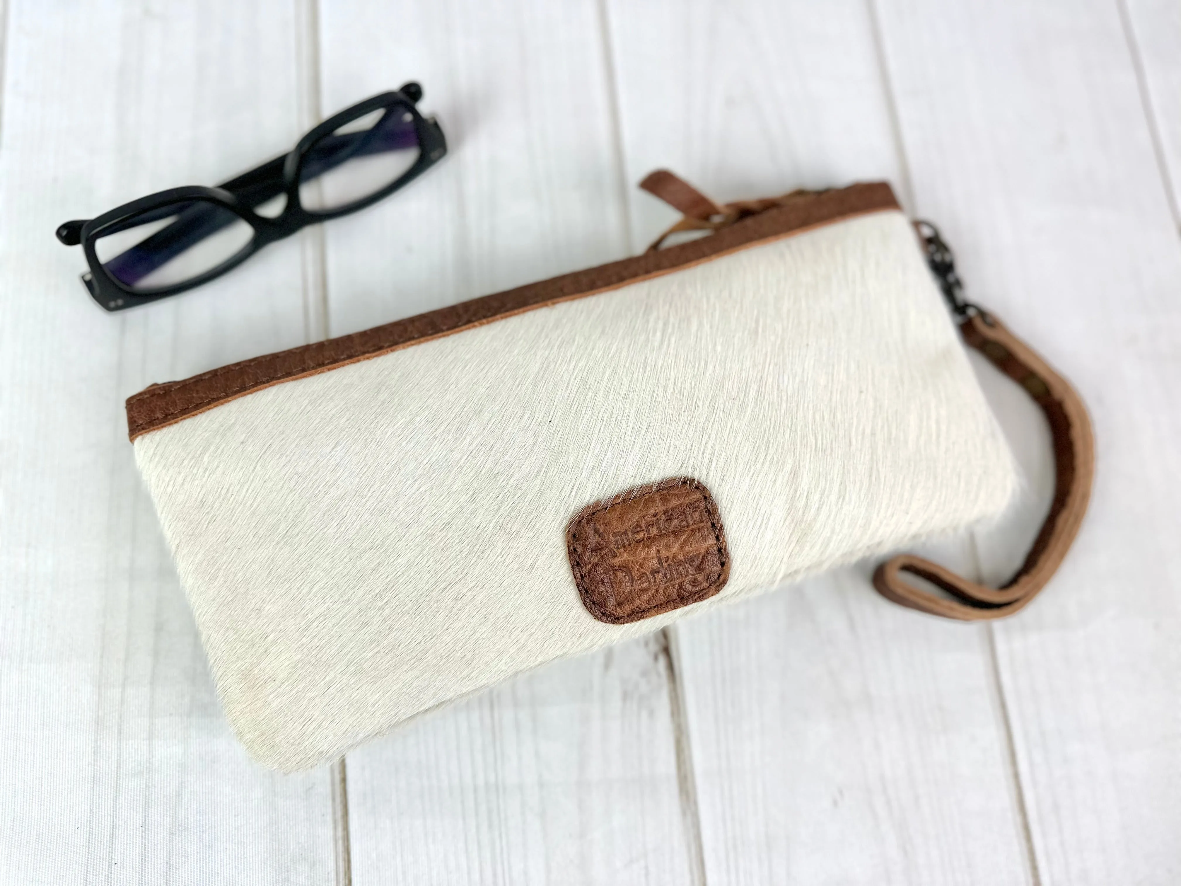 Rancher Branded Cowhide Clutch Wristlet