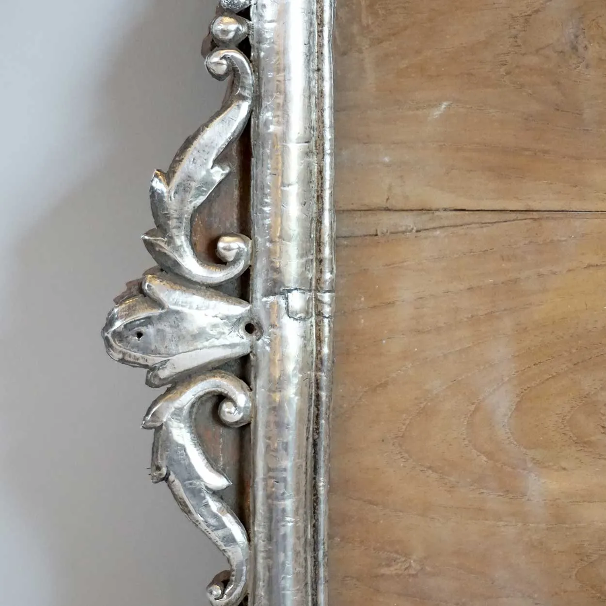 Rare Pair of Indo-Portuguese Silver Mounted Teak Frames