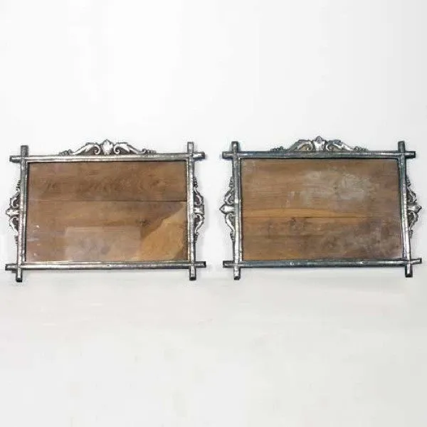 Rare Pair of Indo-Portuguese Silver Mounted Teak Frames