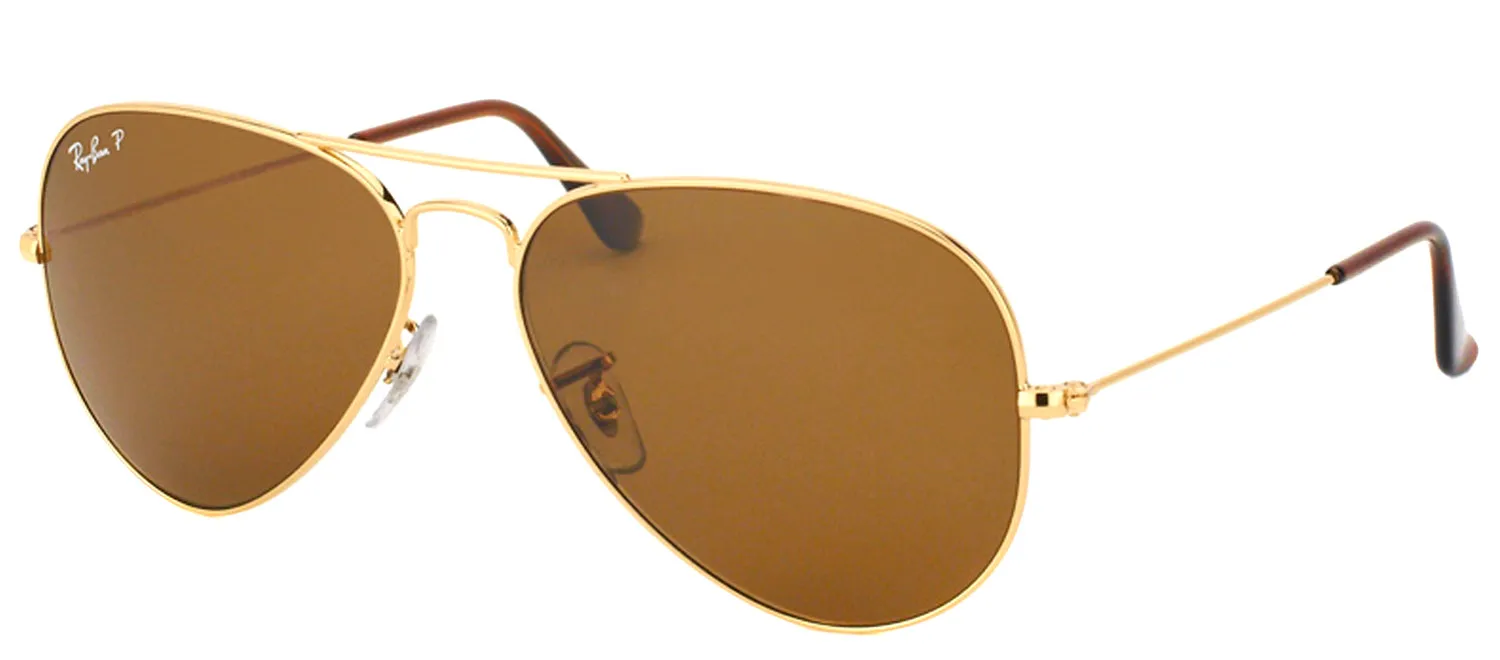Ray-Ban Aviator Classic RB 3025 001/57 Aviator Metal Gold Sunglasses with Brown Polarized Lens