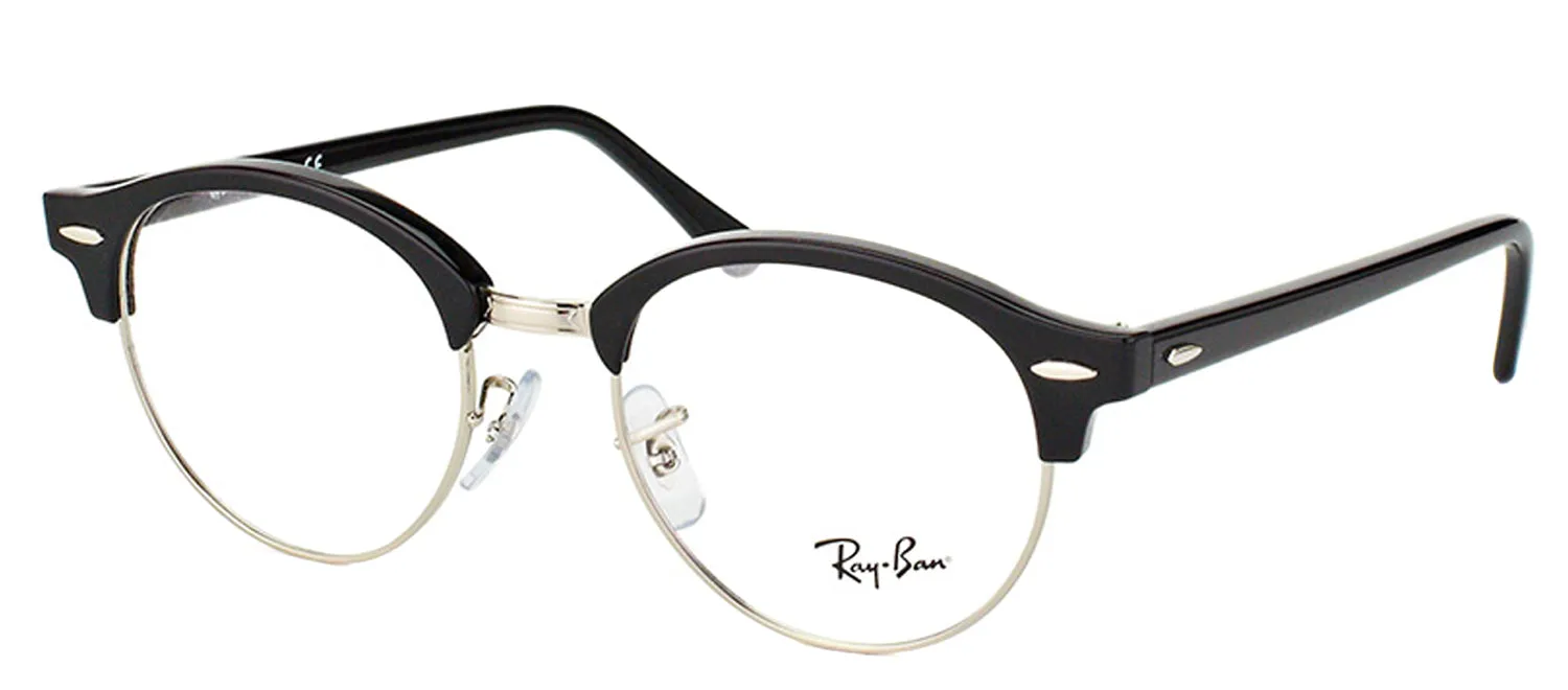 Ray-Ban Clubround RX 4246V 2000 Clubmaster Plastic Black Eyeglasses with Demo Lens