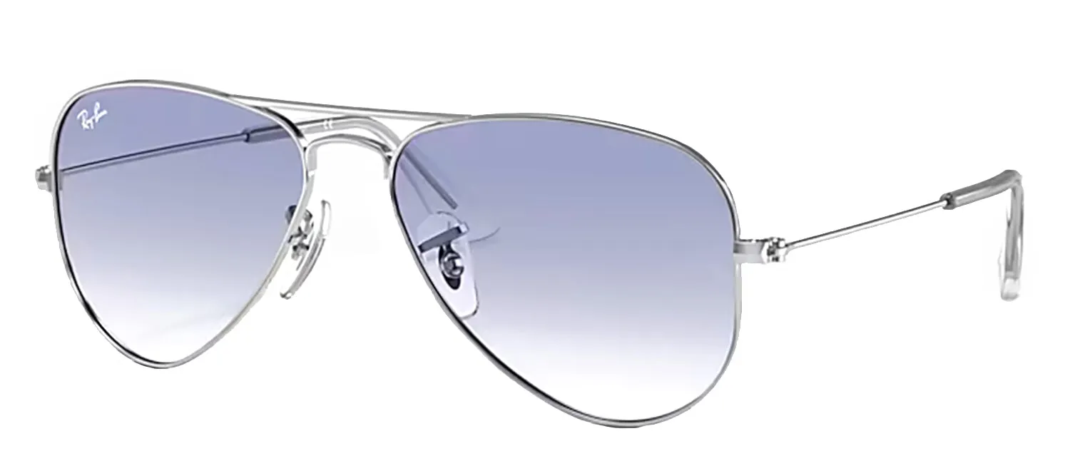 Ray-Ban Junior RJ 9506S 212/19 Pilot Metal Silver Sunglasses with Light Blue Gradient Lens