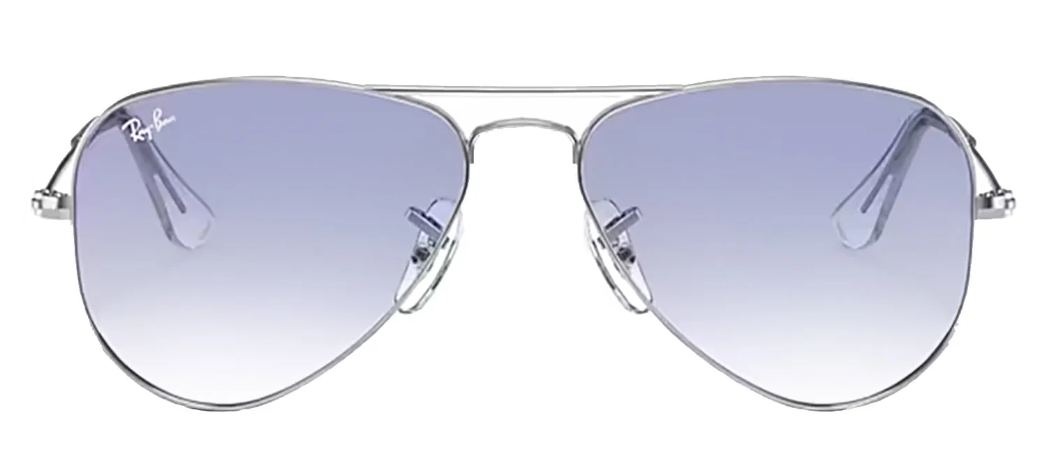 Ray-Ban Junior RJ 9506S 212/19 Pilot Metal Silver Sunglasses with Light Blue Gradient Lens