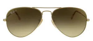 Ray-Ban RB 3025 112/M2 Aviator Metal Gold Sunglasses with Brown Gradient Lens