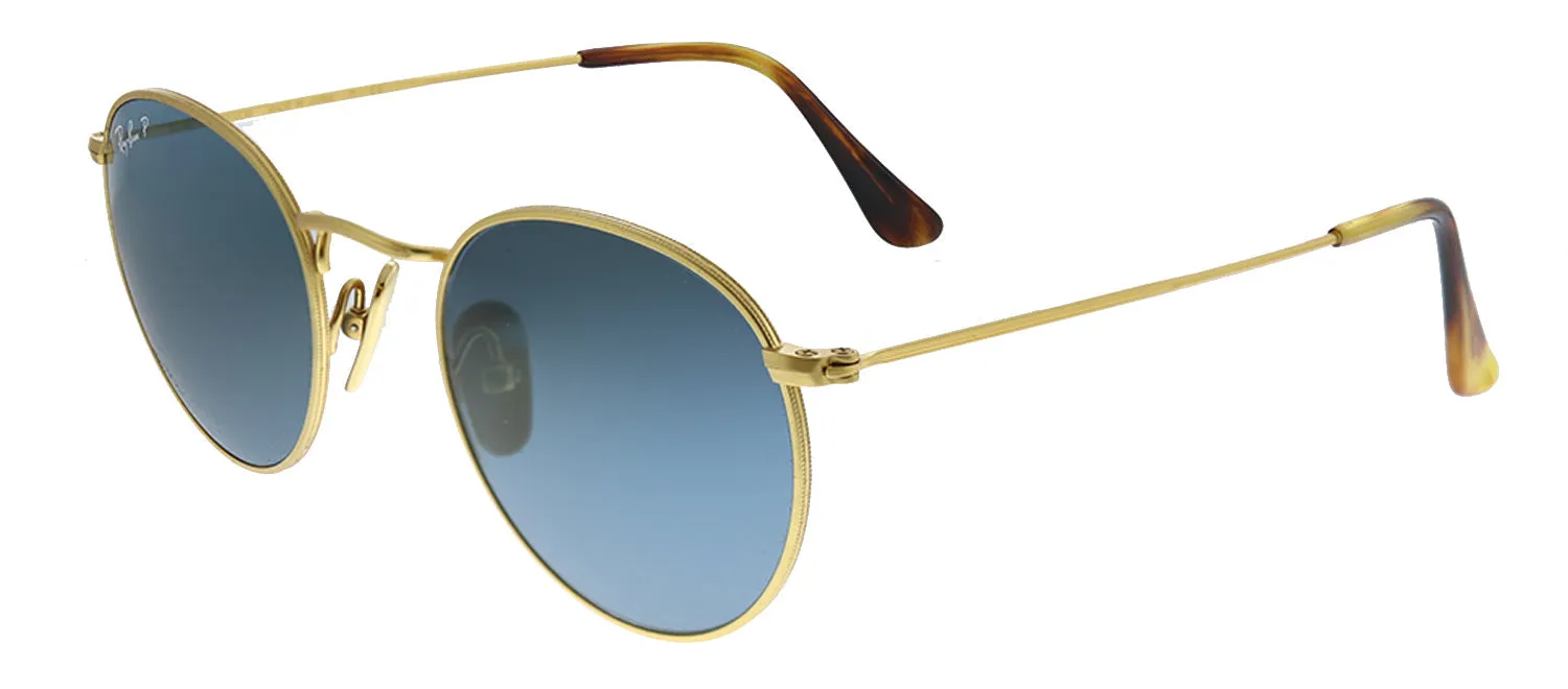 Ray-Ban RB 8247 9217T0 Round Metal Gold Sunglasses with Blue Polarized Lens
