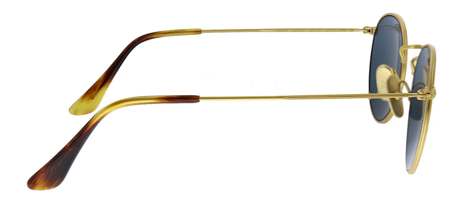 Ray-Ban RB 8247 9217T0 Round Metal Gold Sunglasses with Blue Polarized Lens