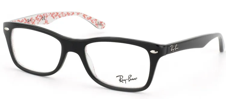 Ray-Ban RX 5228 5014 Rectangle Plastic Black Eyeglasses with Demo Lens
