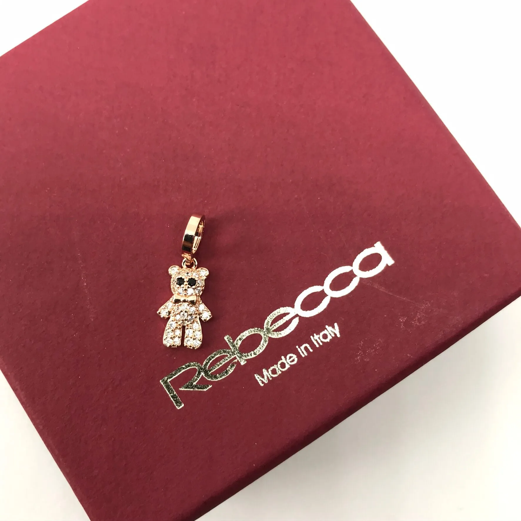 Rebecca Rose Gold Teddy Bear Charm