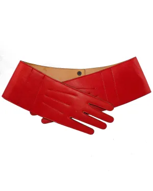 Red Leather Glove Hip Belt