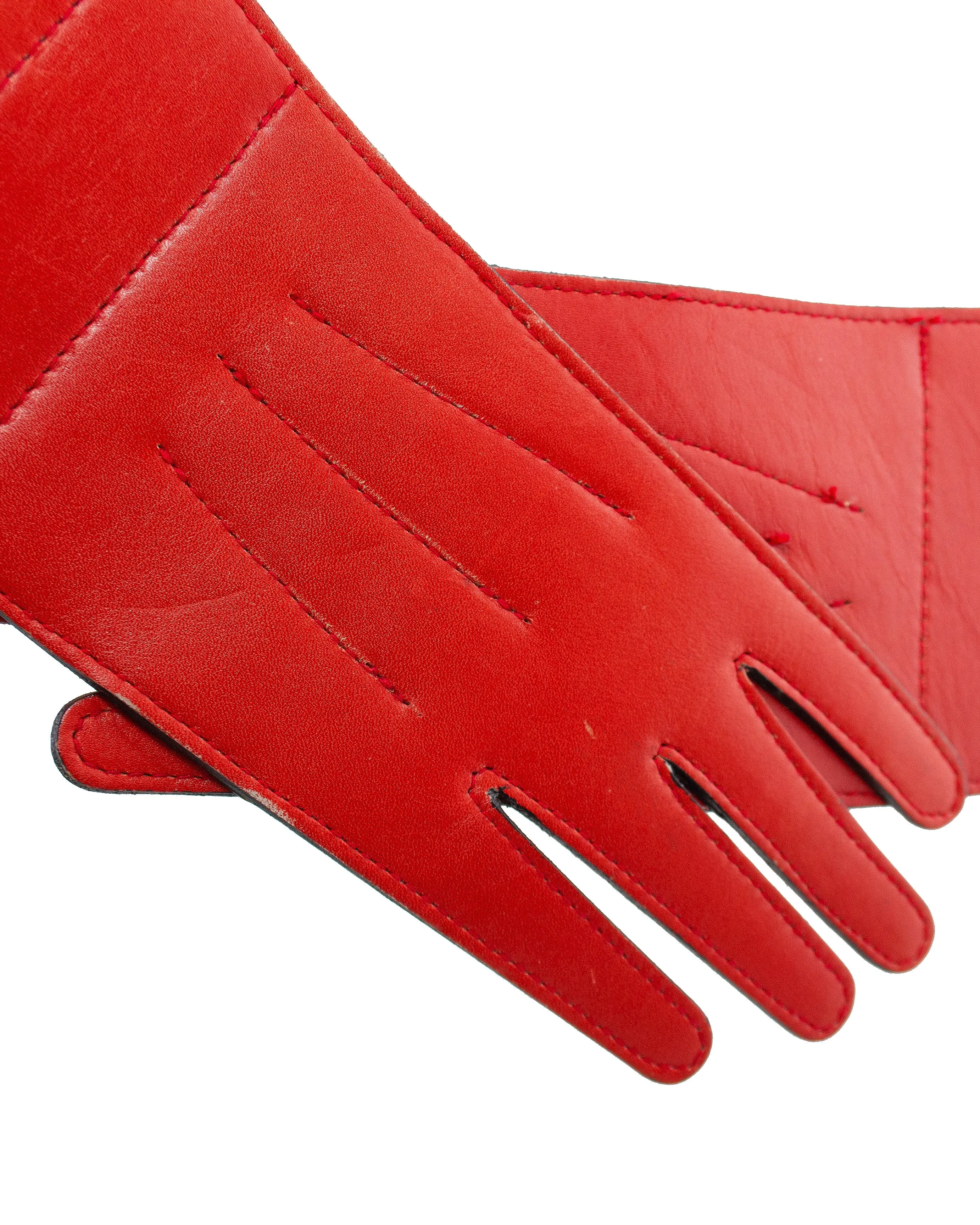 Red Leather Glove Hip Belt
